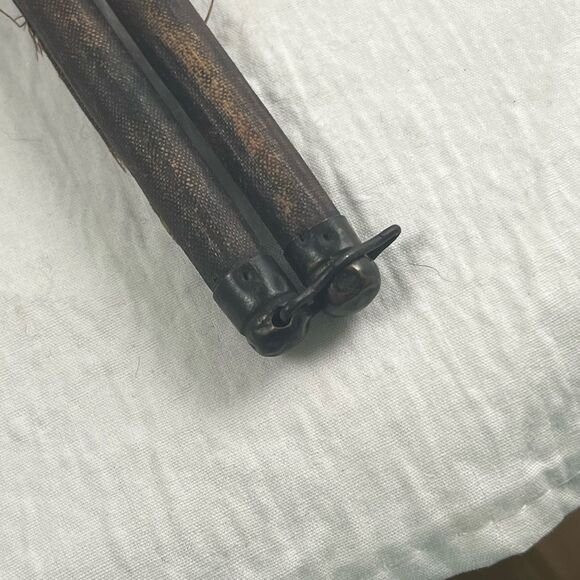 Victorian Mourning Fan Fans Lot of 3 colorful Black Red Gothic handheld - Picture 11 of 16